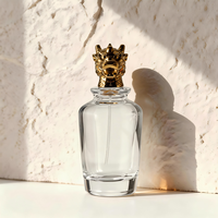 Flacon de parfum en verre transparent 50ml 100ml avec bouchon tête de dragon cheval doré, pulvérisateur à pompe, sérigraphie modèle 104O Chine