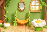 Meubles miniatures pour scène féerique, décoration de jardin pour fête du thé, chaise fleurie, table de chambre, lit, miroir, accessoire de maison de poupée en résine pour loisirs créatifs