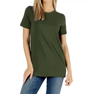 T-shirt décontracté à col en V en coton pour femmes, avec trou de bouton, léger, motif 3D, manches courtes, écologique pour l'été et l'extérieur. - Product Image 2