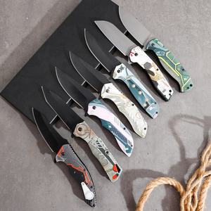 卸売カスタムデザインパターンポケット折りたたみナイフ屋外サバイバルキャンプ狩猟耐久性のある3Dプリントハンドルドロップ船 - Product Image 5