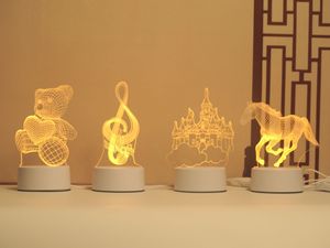 Lampe <span class=keywords><strong>de</strong></span> <span class=keywords><strong>nuit</strong></span> créative en acrylique carrée <span class=keywords><strong>de</strong></span> taille moyenne avec illusion 3D, LED blanc chaud, alimentée par USB, <span class=keywords><strong>projection</strong></span> pour chambre à coucher, table, bureau - Product Image 3