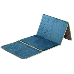 Hot Selling Fashion Islamitische Moslim Gebed Tapijt Sajadah Reizen Opvouwbare Meditatiemat Met Rugleuning En Zak