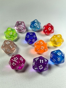 Transparent Bottom 20-Sided Acrylic <strong>Polyhedral</strong> <strong>Dice</strong> Creative Digital Teaching Accessory for Table Games Gambling Plastic - Product Image 4