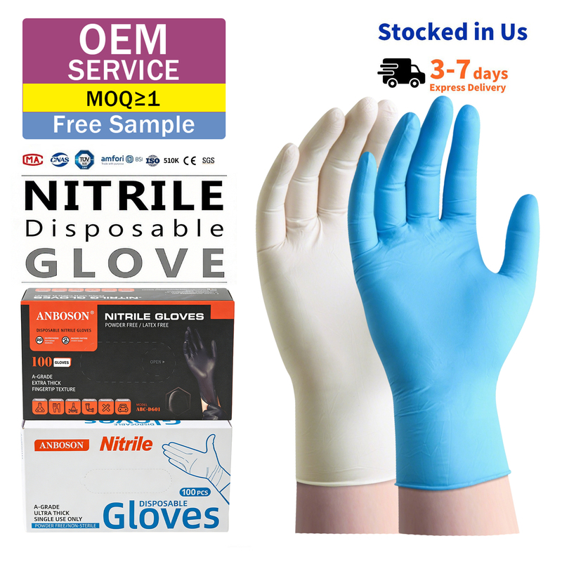 Premium Blue Nitrile Examin Gloves with