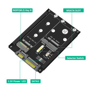 Soporte 2 en 1 NGFF M.2 B Key/B&M Key MSATA 2.5 para SSD III de 6Gbps con marco compatible con SATA3 2230 2242 2260 2280 MSATA y B Key - Product Image 4