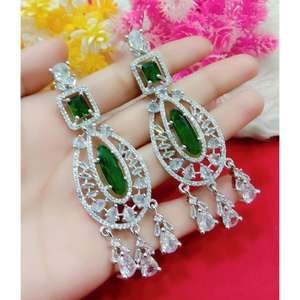 Ad Jewellry Pendiente de gota de piedra Pendientes de plata Peso ligero Swat Prueba Joyería India Accesorio al por mayor tradicional - Product Image 3