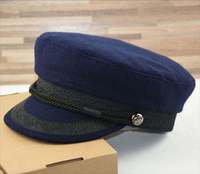 Gorro de Marinero de la Marina Británica, Estilo Gorra Plana para Otoño e Invierno, para Mujer, Talla Grande
