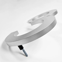 Numéro de maison personnalisé en acrylique 3D imperméable de 20 cm, couleur argent satiné, à fixer au mur, pour devanture de magasin ou adresse de maison