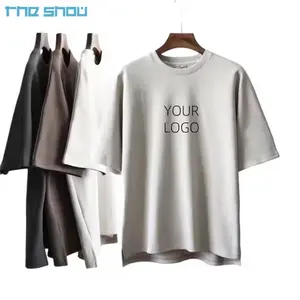 Magliette personalizzate di prima qualità 100% cotone 280GSM magliette bianche oversize da uomo T-Shirt in cotone pesante T-Shirt