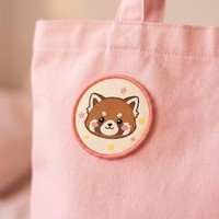 Écusson tissé rond personnalisé, motif animal de dessin animé mignon, thermocollant pour vêtements d'enfants, streetwear Kawaii, accessoires de sac à dos, vente en gros