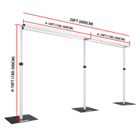Kit de support de toile de fond réglable robuste à double barre transversale pour décoration de mariage - Vente chaude