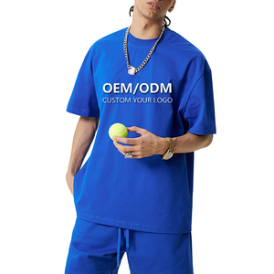 T-Shirt da Uomo Oversize in Cotone Pesante 305G, Stile Casual Americano, Tinta Unita con Spalle Scese - Product Image 3