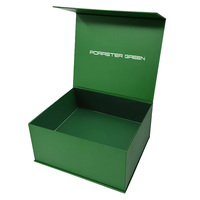 Boîtes cadeaux de luxe vert foncé carrées, recyclables, écologiques, réutilisables, avec couvercle rabattable, logo personnalisé, en papier magnétique pliable de qualité supérieure