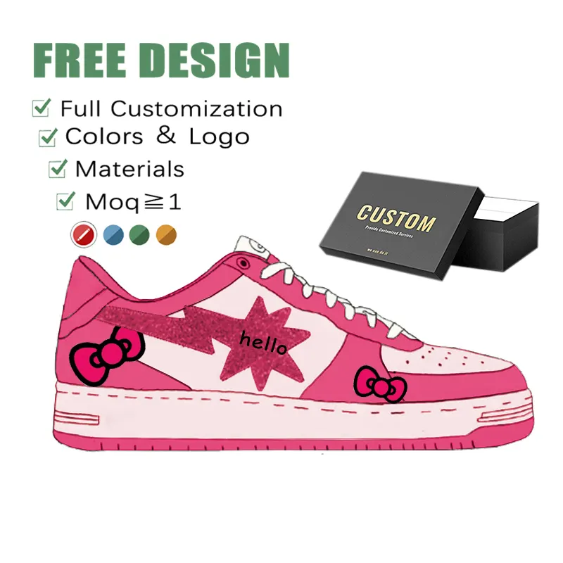 Designer ciao scarpe basse Moq piccolo ordine di alta qualità da donna rosa gattino scarpe personalizzate scarpe da passeggio Casual