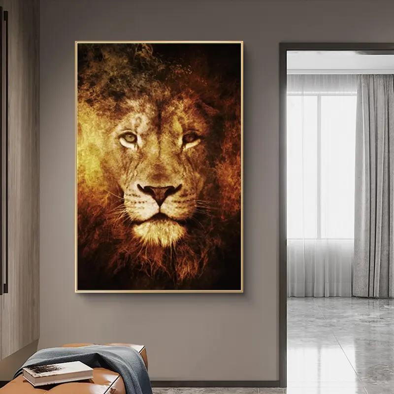 Judah के शेर कैनवास कला पोस्टर और प्रिंट सार लायंस हेड जानवरों पर चित्रों दीवार नॉर्डिक कला चित्र