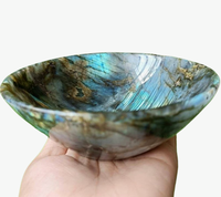 Bol en cristal de labradorite naturelle, bol en pierre précieuse polie, bol en labradorite fait à la main pour la décoration de la maison, la méditation, le Reiki.