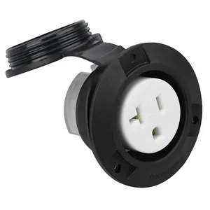 nema 5-20 locking plug with cover nema 5-20 locking plug with cover 20 Amp flanged outlet receptacle