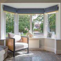 Ventanas modernas de aluminio abatibles y tipo bay window con mosquitera y diseño de barra georgiana