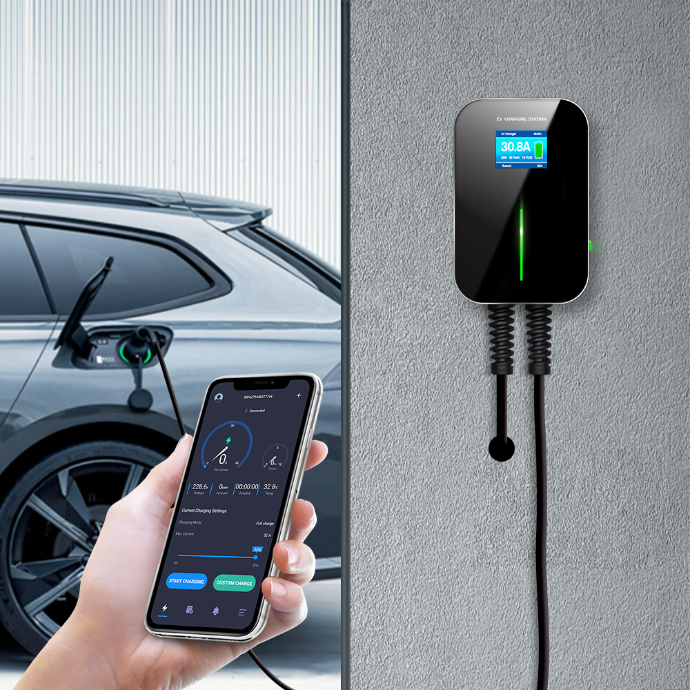 Wi-Fi APP электрическая Автомобильная зарядная станция ev wallbox 11 кВт
