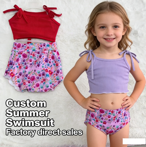 Set Estivo Cozy W59 Daisy Rainbow per Bambina, 2 Pezzi in Tessuto Morbido e Traspirante |   RTS |   Costume da bagno per bambini con chiusura a cintura a costine - Product Image 2