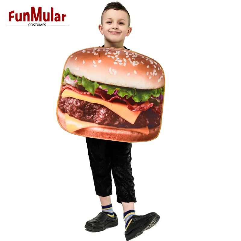 Funmular Burger Kostüm für Kinder Hamburg Outfit für Halloween Cosplay Stage Performance Kostüm