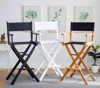 Chaise de maquillage de réalisateur en bois blanc pliable et de luxe pour adultes, très résistante, avec logo personnalisé VIP