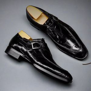 Punta cerrada otoño Pu Correa hombres Casual vestido Oxfords zapatos negocios Formal Derby zapatillas boda negocios vestido zapatos - Product Image 4
