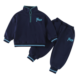Sudadera de algodón personalizada, trajes de dos piezas, ropa lisa, ropa para niños y niñas, Tops y pantalones de estilo informal para primavera y otoño - Product Image 1