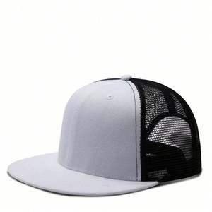 Casquette Snapback Respirante d'Été pour Homme, Chapeau à Visière Plate en Maille, Dos en Filet, Style Hip-Hop Sportif pour Fêtes en Extérieur, Motif Feuille à Carreaux - Product Image 5