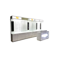 Vitrine de magasin d'optique à éclairage LED, décoration de magasin d'optique, étagère en verre rétroéclairée