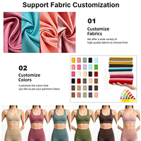 Soutien-gorge de sport athlétique personnalisé pour femme, en tissu sans toxines, à col en V, dos nu, sans rayures, doux et extensible, pour le yoga et l'entraînement