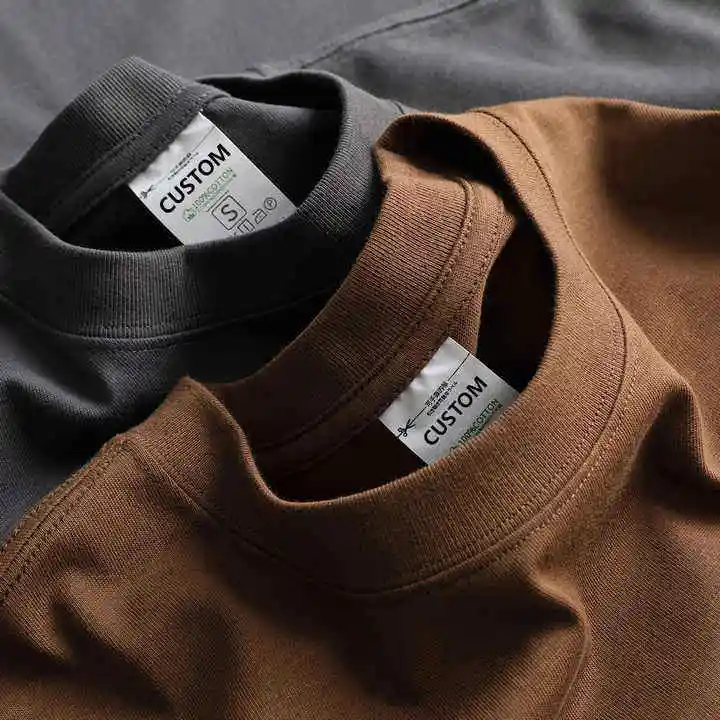 T-shirt sérigraphie personnalisé de haute qualité vierge 100% coton T-shirt surdimensionné unisexe 300gsm DTG col montant lourd pour hommes T-shirt