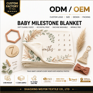 Customized High Quality Print Boho Style Sublimation Newborn Soft Photo Props <strong>Memory</strong> Monthly Milestone Baby <strong>Blanket</strong> - Product Image 1