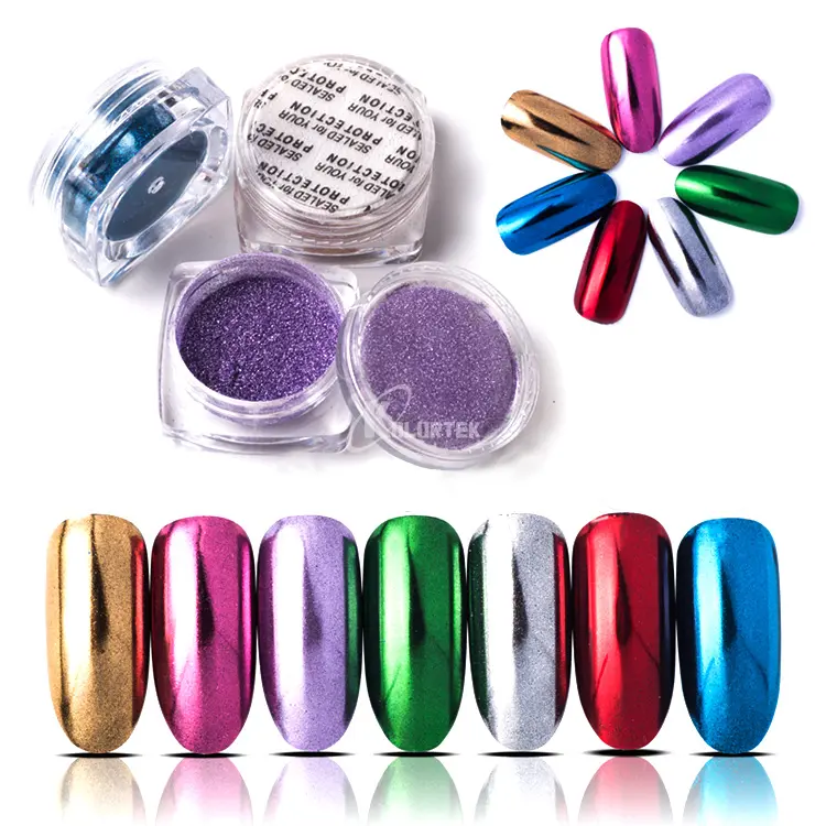 Nouvel ensemble de poudre à ongles Chrome Nail Pigment Magic Mirror Powder