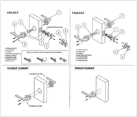 Serrure de porte de sécurité de style européen de luxe, noir mat, en laiton massif, avec levier de passage à molette, pour porte en bois