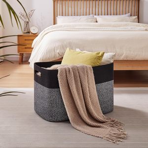2025 <span class=keywords><strong>Amazon</strong></span> best-seller panier tissé rectangulaire grand panier de rangement pour la maison vêtements couverture stockage - Product Image 2