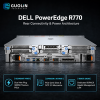 Server Dell R770 PowerEdge 2U Dual Socket Intel Xeon 6 DDR5 6400MT/s PCIe 5.0 iDRAC9 Server Cloud Pusat Data Kepadatan Tinggi