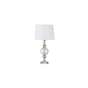 <b>Table</b> <b>lamp</b> 1xe27 chrome, white <b>shade</b>, 30x30x56 cm, ideal <b>for</b> decorative lighting on <b>tables</b> and desks. - Product Image 1
