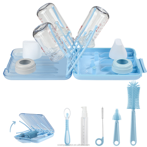 Patented Products 7 in 1 Baby Equipment Portable Bottle Holder Baby Bottle Cleaning Silicone Brush Baby Bottle Drying Rack - Product Image 2