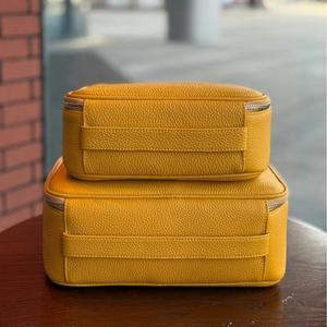 Custom Luxury Genuine Leather Zipper Cookie-Shape Cosmetic Bags Cases <b>Make</b> <b>up</b> Bag Travel Makeup Organizer Bags for Women - Product Image 3