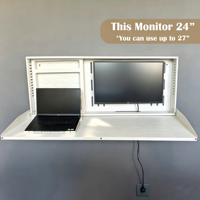 Support mural pliable et réglable pour moniteur, compatible Murphy, station de travail pour ordinateur portable, gain de place, bureau à domicile, respectueux de l'environnement