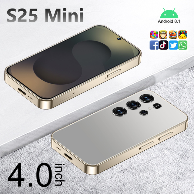 Best Selling S25 Mini 5G Smartphone 4GB+64GB Memory 4.0 Inch HD Screen 2MP+5MP Camera 2500mAh Battery LTE Cellular English