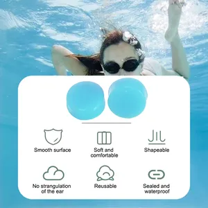 سدادات أذن من السيليكون قابلة للقوالب الناعمة للنوم والشخير والسباحة والسفر والحفلات الموسيقية والدراسة - Product Image 3