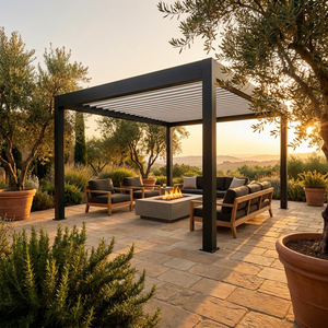 Pérgola Bioclimática Motorizada con Luces RGB y Sensor de Lluvia Automático, Pérgola Moderna de Aluminio para Terraza o Patio - Product Image 1