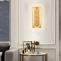 Applique murale LED moderne en acrylique à texture marbre avec trois couleurs à intensité variable, CRI 90 élevé, pour l'éclairage intérieur des chambres et des hôtels