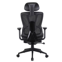 Fauteuil de bureau ergonomique moderne JR RACING avec appuie-tête réglable et dossier inclinable en maille, chaise de bureau informatique ajustable