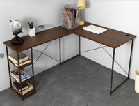 Bureau d'ordinateur en verre en forme de L convertible commercial Mobilier confortable et élégant