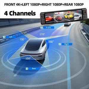 4CH gương màn hình cảm ứng Dashcam 12inch với khung xe đặc biệt ADAS BSD xe hộp đen hardwire Kit phía trước và phía sau Dash Cam 4k - Product Image 2