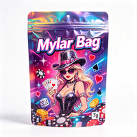 Sacs d'emballage en plastique refermables de qualité alimentaire, imprimés sur mesure, anti-odeur, pochettes verticales, sacs Mylar de 3,5 g