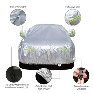 Hochwertige maßge schneiderte PEVA Full Car Cover Wasserdichte Outdoor Universal Car Cover mit Spiegel